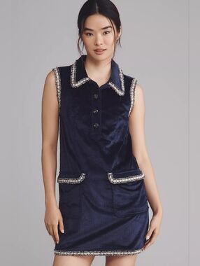 green emerald velvet dress Jonathan Simkhai Tovi Knit Polo Mini Dresses